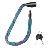 Chain Lock, Security Chains, 29.53 Inches Heavy Duty Zinc Alloy Steel Reflective Padlock, Bike Safety Link for Scooters, Bikess, Motorcycle, Motorbikes, Door, Gate, Shed & Outdoor Use