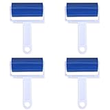 Fusselrolle Wiederverwendbarer Waschbare Fussel-Rolle Klebrige Fusselrolle Faltbare Sticky Roller Portable-Lockenwickler für Saubere Möbel Teppiche Kleidung (4PCS Blue, One Size)