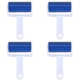 Fusselrolle Wiederverwendbarer Waschbare Fussel-Rolle Klebrige Fusselrolle Faltbare Sticky Roller Portable-Lockenwickler für Saubere Möbel Teppiche Kleidung (4PCS Blue, One Size)