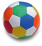 alldoro 60313 - Softball Ø 18 cm, Fußball in Mehrfarbig / bunt, Softfußball aus Schaumstoff, weicher Schaumstoffball, Kinderball für Drinnen und Draußen, Spielball für Kinder und Babys ab 0 Monaten