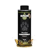 alphazoo Premium Schwarzkümmel-Öl 250ml, Natürlich Kaltgepresst für Hunde Pferde, 100-% Reiner Barf-Zusatz, Kümmel-Öl, Essenzielle Omega-Fettsäuren für Fell, Haar & Haut