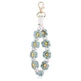 Wristlet Makramee Schlüsselanhänger Damen Schlüsselanhänger Blume Schlüsselbund Niedlich Keychain Aesthetic Hohe Qualität Schlüsselband Kurz Schlüsselanhänger Band Blumen Armband, für Frauen Mädchen