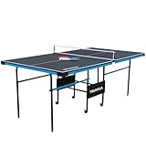 7FT Tischtennistisch Indoor Junior Kompakter klappbarer Tischtennisplatten für den Außenbereich mit Tischtennisschläger und Netz für Kinder 210 x 117 x 76 cm