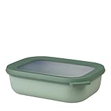 Mepal Multi Bowl Cirqula Rectangular - Mikrowellen Geschir - Geeignet als Luftdichte Aufbewahrungsbox für den Kühlschrank, Mikrowellengeschirr & als Frischhaltedosen - 1000 ml - Nordic sage