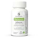 Natürliches Nahrungsergänzungsmittel für die Menopause mit Soja-Isoflavonen und Rotklee, Traubensilberkerze, Mönchspfeffer sowie Vitamin D3, B6 und E – 90 Kapseln (3 Monate) – Menovon Nutribiolite