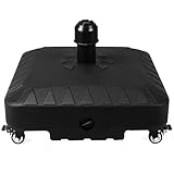 SISKEYCOOC Premium 20L Sonnenschirmständer mit 4 Rollen, Rundes Schirmständer, Marktschirmständer, Stabiler Schirmhalter für Garten/Balkon/Strand/Pool, befüllbar mit Wasser/Sand