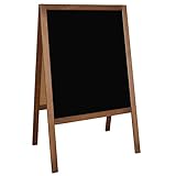 FENIKS Kundenstopper Werbeaufsteller 100 x 60 cm, Aufsteller mit Kreidetafel aus Holz, Speisetafel mit Holzrahmen, Braun