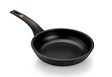 BRA Efficient - 22 cm Bratpfanne, Aluminiumguss mit Teflon Platinum Plus Antihaft, geeignet für alle Küchentypen inklusive Induktion, PFOA frei, Schwarz
