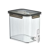 2.5L Wasserspender Kunststoff, Getränkespender, Praktische Saftspender Mit Tropfsicherem Zapfhahn, Wasserspender für Limonade, Saft, Wasser, Getränke, Tropffreier Zapfhahn für Garten und Camping,Grau