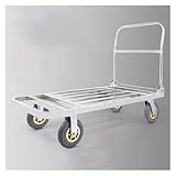 Faltbare Sackkarre Schwerlast Edelstahl 304 Plattformwagen 100x60x90cm Vielseitiger Trolley für Umzug & Transport Robustes Vierkantrohr-Design Silber-Finish