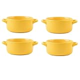 UNNS Salatschüssel Set aus 4 Keramik-Suppenschalen mit Griffen, Keramik-Servierschalen-Set for Suppen, Körner und Eintöpfe, Frühstücksschalen Kartoffelsalat Schüssel (Color : D)