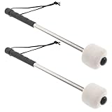 TOYANDONA Schlägel Felt Bass Drum Mallets Mit Edelstahlgriff Professionelle Percussion Trommelstöcke Mit Wollfilzkopf Für Verschiedene Schlaginstrumente Schlagzeug Zubehör