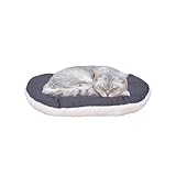 Ferplast Sehr Kleines Hundebett & Katzenbett Waschbar Hundekissen Welpenmatratze für Hütten, Zwinger und Auto Flauschig aus Baumwolle 43 x 30 cm, XS, Braun und Weiß