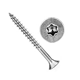 Profica® Spanplattenschrauben Edelstahl 4,5x50 mm 200 Stück (TX20) - Edelstahlschrauben mit Senkkopf, Teilgewinde, ETA Zulassung - Rostfrei