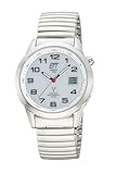 ETT Eco Tech Time Funk Solar Herren Uhr Analog mit digitalem Datum mit Edelstahl Zugband EGS-11711-12Z