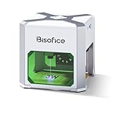 Bisofice K6 Laser Graviermaschine 3W, DIY Mini Lasergravur Maschine 80x80mm Lasergravierer mit 0.05mm Graviergenauigkeit, Offline Gravur, BT Verbindung, für Papier, Holz, Kunststoff, Leder, Stoff