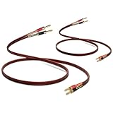 WOWLED HiFi-OFC-Lautsprecherkabel mit Bananenstecker, 2X 2m, vergoldete Bananenstecker, männlich auf männlich, 600 Stränge, 14 AWG, für Audio-Lautsprecher, HiFi-Systeme, Heimkino (2 m)