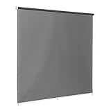 Ventanara® Außenrollo Screen Rollo Senkrechtmarkise Balkonrollo Sichtschutz Rollo Beschattung 240 x 230 cm Anthrazit
