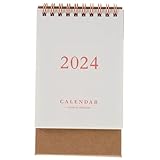 COHEALI 2024 Wandkalender leerer Kalender Kalenderbindung Nummer Mini-Kalender tischkalender office desk accessories Office-Desktop-Kalender Klappkalender für den Schreibtisch Papier Rosa