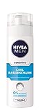 NIVEA Men, 4er Pack Kühlender Rasierschaum für Männer, 4 x 200 ml, Sensitive Cool, 0% Alkohol