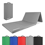 MSPORTS Turnmatte Premium klappbare Weichbodenmatte 190 x 80 x 5 cm Gymnastikmatte Sportmatte für zuhause Kinder Erwachsene (Grau, 190 x 80 x 5 cm)