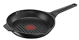 Tefal Aroma E21540 Grillpfanne 26 cm |Titanium-Antihaftversiegelung | Thermo-Spot Technologie | Ausgießhilfen | Gegengriff | Induktionsgeeignet | Umweltfreundlich | Schwarz