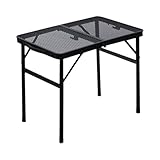 Tuxxjzm Klappbarer Campingtisch, Outdoor-Klapptisch, Camping-Zubehör, robuste Grillwerkzeuge mit rutschfester Tischplatte, verstellbare Höhe für Picknick, Strand, Angeln, Outdoor