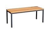 furni24 Sitzbank für Umkleideräume BxHxT: 100x42x40 cm, Umkleidesitzbank, Umkleidebank, Garderobenbank, Sportbank, Bank mit Echtholz für Fitnessstudio