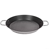 Kommerzieller Rindfleischtopf mit kurzem Rippen, Antihaft-Pfanne, Grillpfanne, dicker Boden, flache Unterseite, mehrschichtige spanische Meeresfrüchte, Paella, Doppelgriff (24 cm)