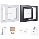 Kunststofffenster Kellerfenster Fenster - 2 Fach Verglasung - weiß/weiß - BxH: 500x400 mm - DIN Links