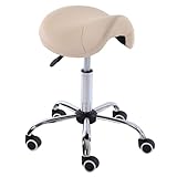 Professioneller ergonomischer Sattelhocker mit Rollen – höhenverstellbarer Rollstuhl für Spa, Salon und Klinik – bequemer schwarzer Schneidehocker mit Rädern