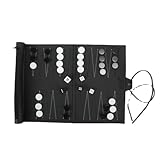 Wyerewel Backgammon-Sets zum Aufrollen, Tragbares -Brettspielset für Erwachsene und Kinder, Faltbar, Klassisches PU-Schachbrett, Aufrollbar, Einfach zu Bedienen