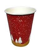 250 x 0,2l Glühweinbecher, Pappbecher Einwegbecher Coffee to Go Becher Weihnachten EXKLUSIV …