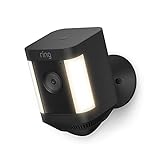 Ring Spotlight Kamera Plus Akku (Spotlight Cam Plus Battery)| Überwachungskamera aussen mit WLAN, HD-Video, LED-Flutlicht, Nachtsicht, Bewegungserfassung & Sirene | Alexa-kompatibel Sicherheitskamera