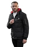 OZONEE Herren Winterjacke Jacke Winter Farbvarianten Warm Bomberjacke Steppjacke Wintermantel Kunstfell Daunenjacke Leichte Jacket Outdoor Puffer Gepolstert 777/2559K SCHWARZ XL