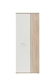 FORTE Net 106 Schuhschrank mit 2 Türen, Holzwerkstoff, Sonoma Eiche / Weiß, 68.90 x 34.79 x 179.1 cm