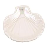BESPORTBLE Aufbewahrungstablett Für Muschelschmuck Dekorativ Schmuckteller Für Damen Schale Schmuckstück Klein Platte Ring Shell Schmuckschale Küsten Hülse Beige Weißes Porzellan