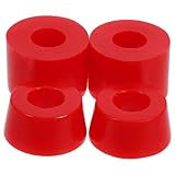 Gogogmee 4 Stück Skateboard Stoßdämpfer PU Buchsen Rot Elastische Achsenunterlegscheiben für Longboard und Cruiser Stoßabsorbierend Verschleißfest Einfache Montage