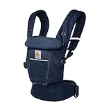 Ergobaby Adapt Babytrage für Neugeborene ab Geburt, 3-Positionen SoftFlex Mesh Ergonomische Babybauchtrage Rückentrage Baby-Tragetasche, Midnight Blue