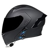 CTHYRRYK Motorradhelm Helm Motorrad mit Bluetooth Klapphelm ECE Zertifiziert Sturzhelm RollerHelm Integralhelm mit Sonnenblende für Herren Damen Erwachsene, L(Large)