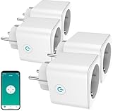 Luminea Home Control Funksteckdosen: 4er-Set WLAN-Steckdose, Matter-zertifiziert, Energiekostenmesser, 16 A (Stromzaehler, WLAN Steckdose Matter zertifziert, Bedienungsanleitung)