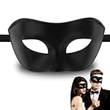 Gjinxi Venezianische Schwarz Maske Maskerade Party Augenmaske Damen Gesichtsmaske Elegante Herren Masken Kostüm mit Retro-Muster Klassische Masken für Kostümball/Halloween/Party/Maskenball