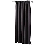 WOLTU Thermovorhang, Verdunklungsvorhang für Wohnzimmer Schlafzimmer, Blickdicht, mit Kräuselband für Schiene, 250g/m² Schwere Wärmeisolierende, 135 x 245 cm, Anthrazit