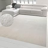 Teppich-Traum Designerteppich einfarbig, waschbar, Creme,...