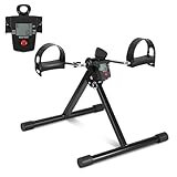 Sonnewelt Heimtrainer, Mini-Heimtrainer mit LCD-Monitor, Pedaltrainer für Ausdauertraining, Einstellbarer Widerstand, Arm- und Beintrainer,Bewegungstraining Fitnessgerät für Zuhause Büro(Schwarz)