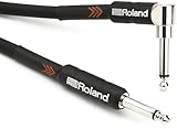 Roland Black-Serie 1,5m Instrumentenkabel, gewinkelt/gerade 6,3-mm-Klinkenstecker – RIC-B5A