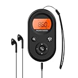 UMUTOO Tragbares AM/FM Radio, Wiederaufladbares Transistorradio, Mini Weltempfänger Radio mit Lanyard, Schlaf Timer, Kopfhörer für Reisen, Camping.