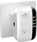 WLAN Verstärker 300Mbit/s 2,4GHz WLAN Repeater WiFi Repeater Ethernet-Port, WPS, AP Modus, LED abschaltbar, kompatibel zu Allen WLANGeräten