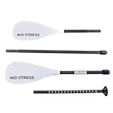 No Stress Carbon Hybrid SUP und Kajakpaddel 4-teilig I Verstellbares, leichtes Paddel, Carbonschaft I Länge Kajak 230 cm/SUP 172-213 cm I Perfekt für Anfänger und Fortgeschrittene