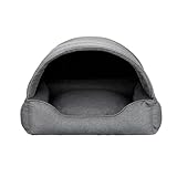 Bjird Hundebett & Hundehütte in einem - Hundehaus mit Dach für kleine und mittelgroße Hunde - Hundehöhle - Hundebox - Hundesofa - Bezug abnehmbar & waschbar - stabiles Hundekorb - 60x 47 cm